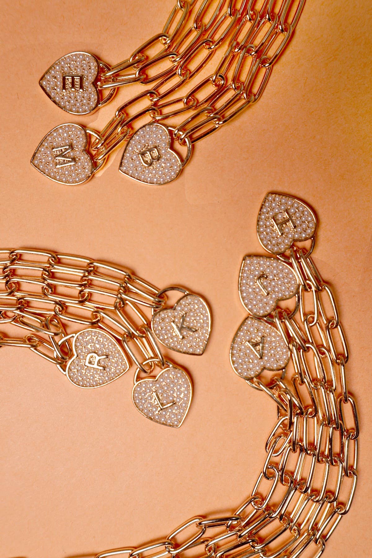 INITIAL HEART LOCK CHARM NECKLACE