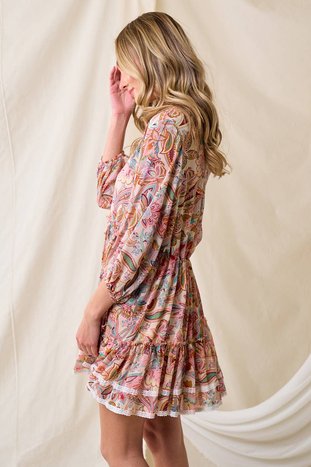 WESTERN PAISLEY FLORAL TIER DRESS