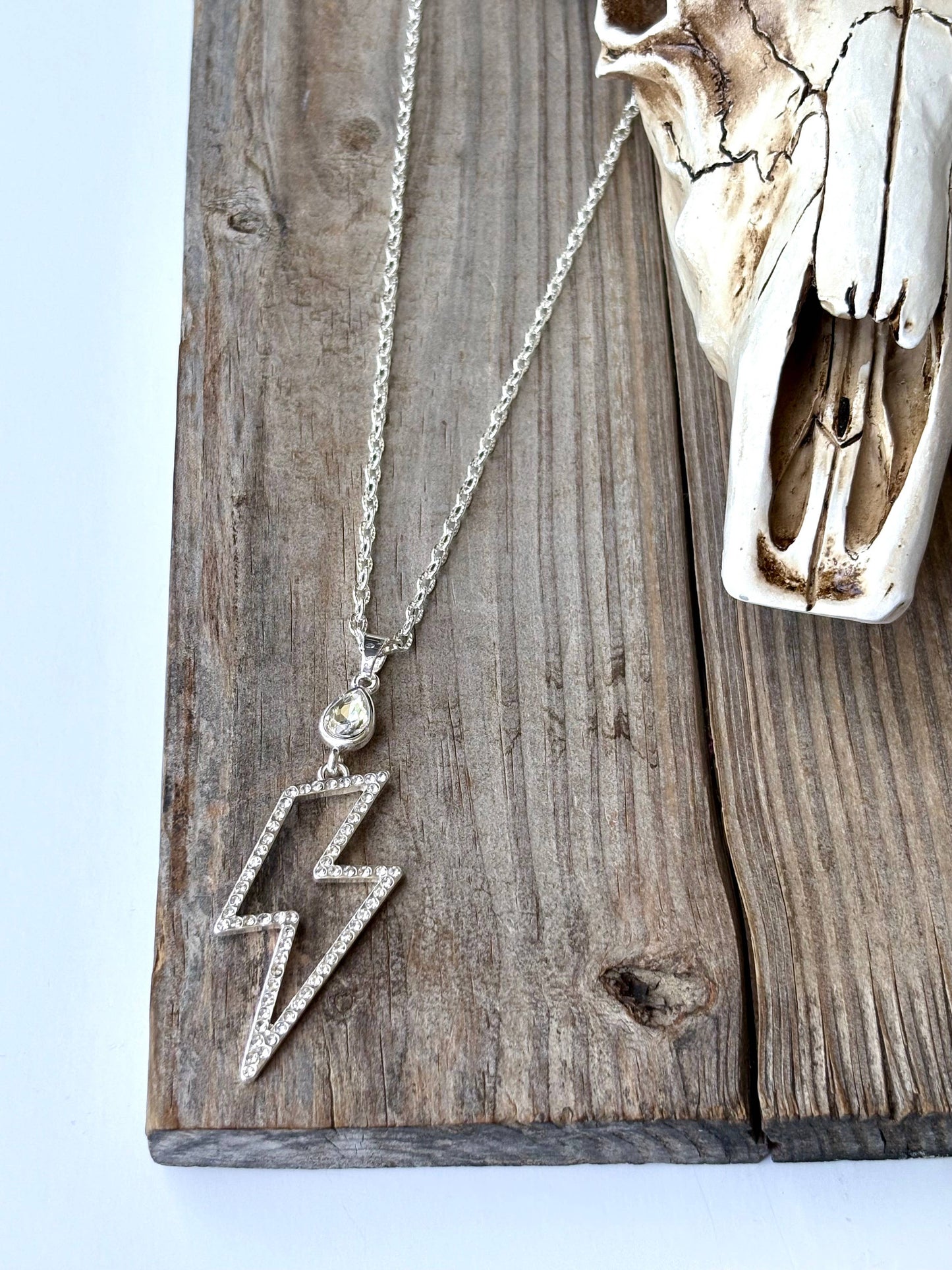 Western Style Rhinestone & Glass Stone Pendant Necklace