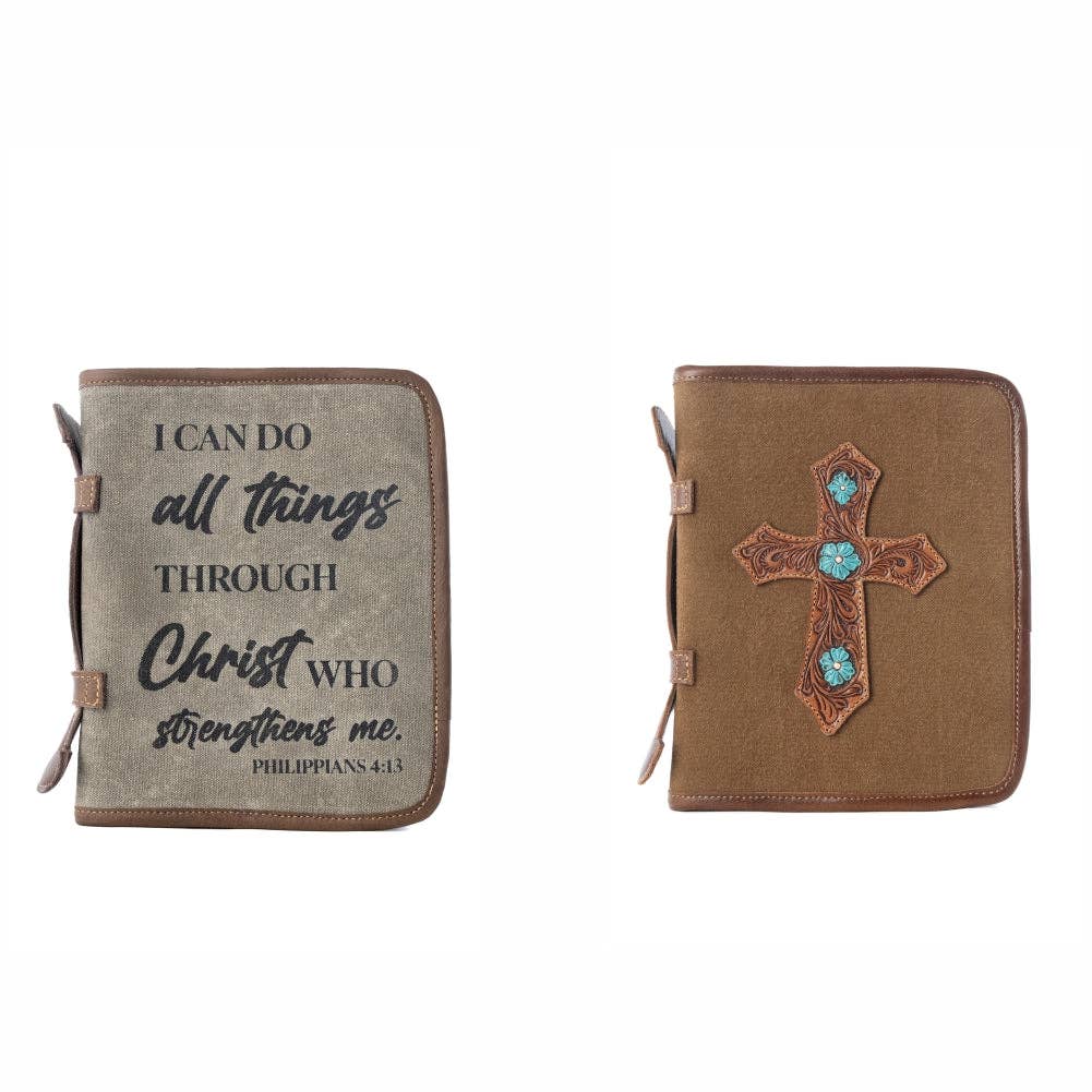 Western Bible Cover Leather Handles