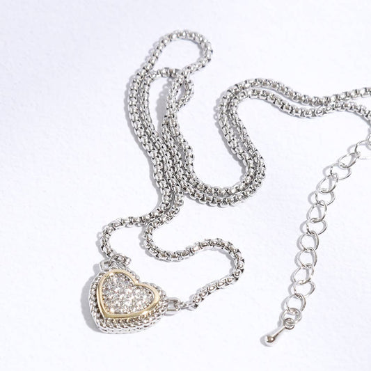 Heart Pendant Multi-Toned Necklace