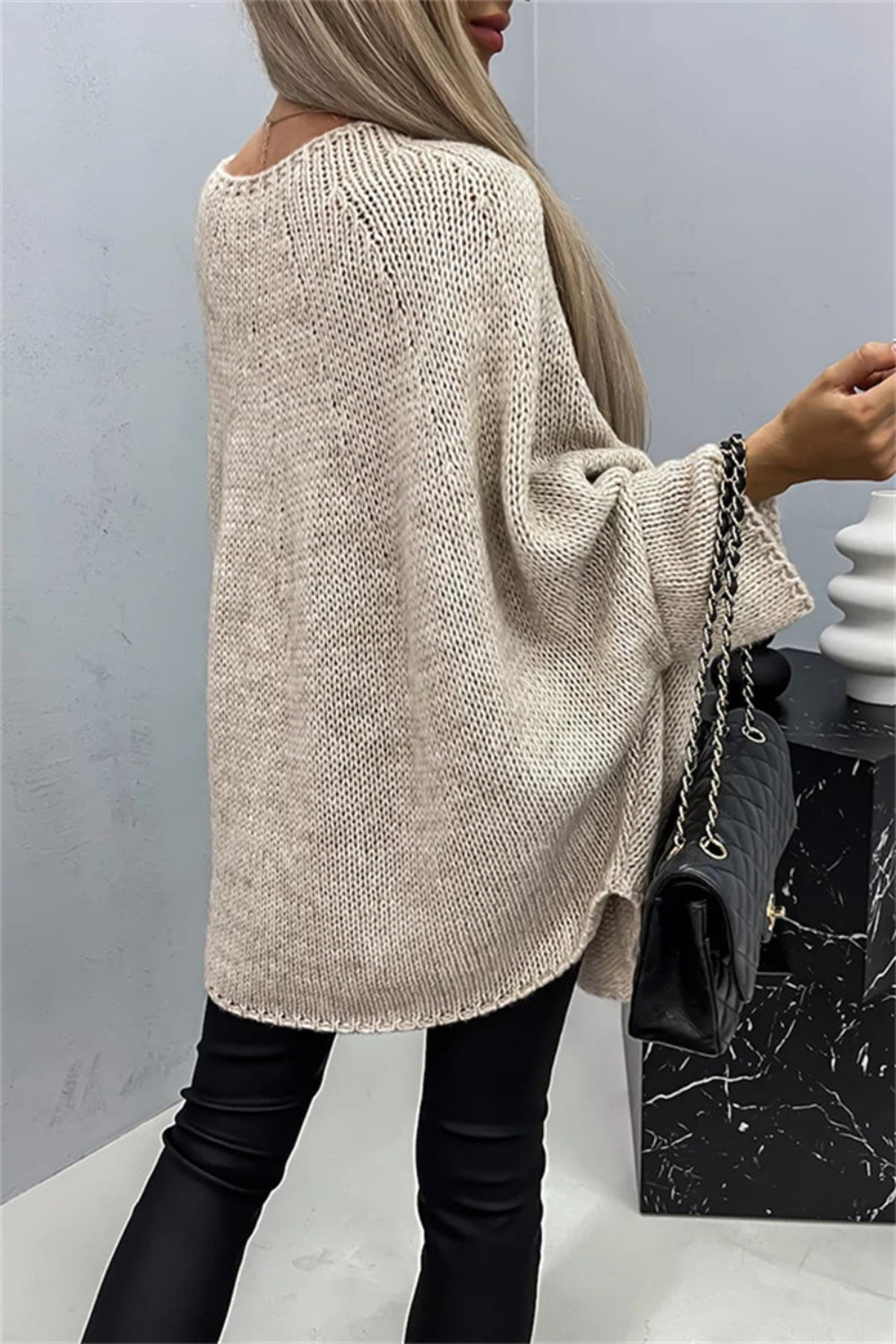 Round Neck Batwing Sleeve Sweater *Online Only*