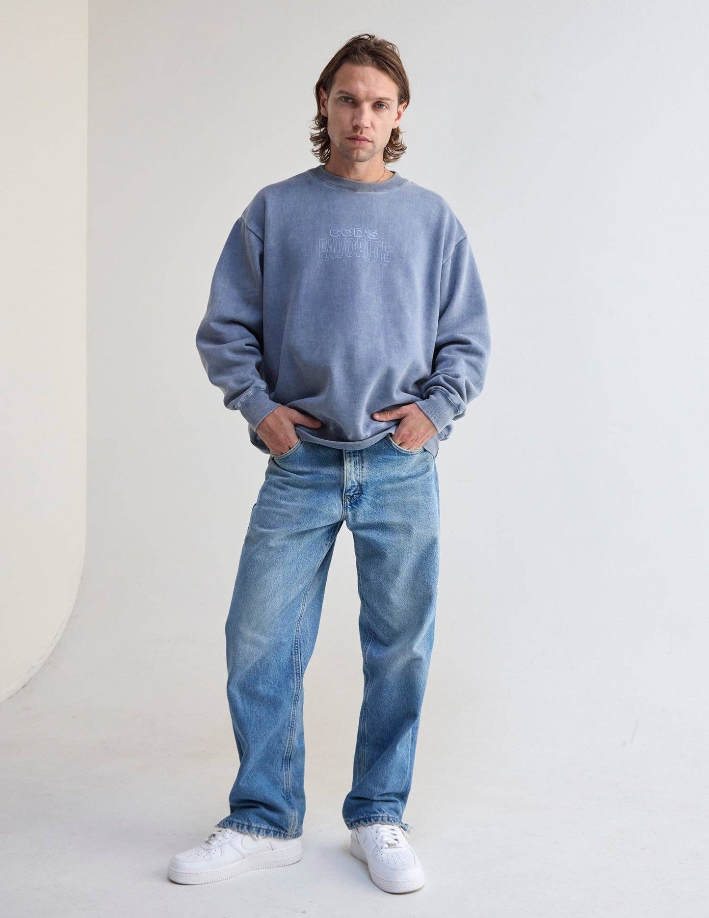 God's Favorite Crewneck - Deep Fjord
