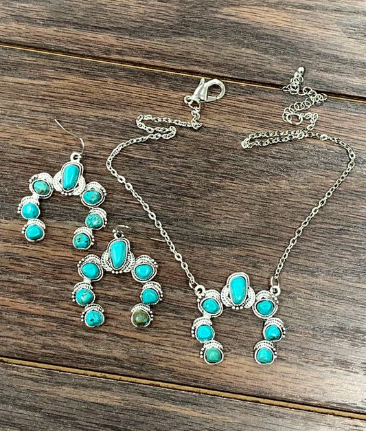 Willow Turquoise Necklace Earrings Set