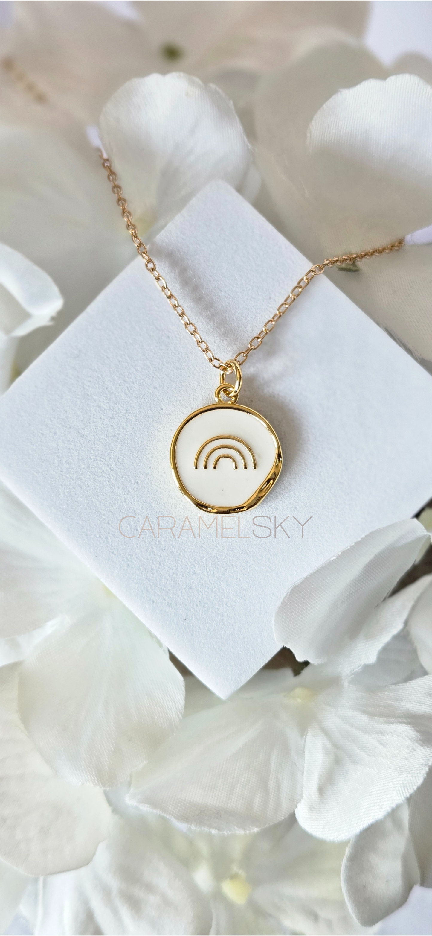 18K Gold Plated Rainbow Pendant Necklace
