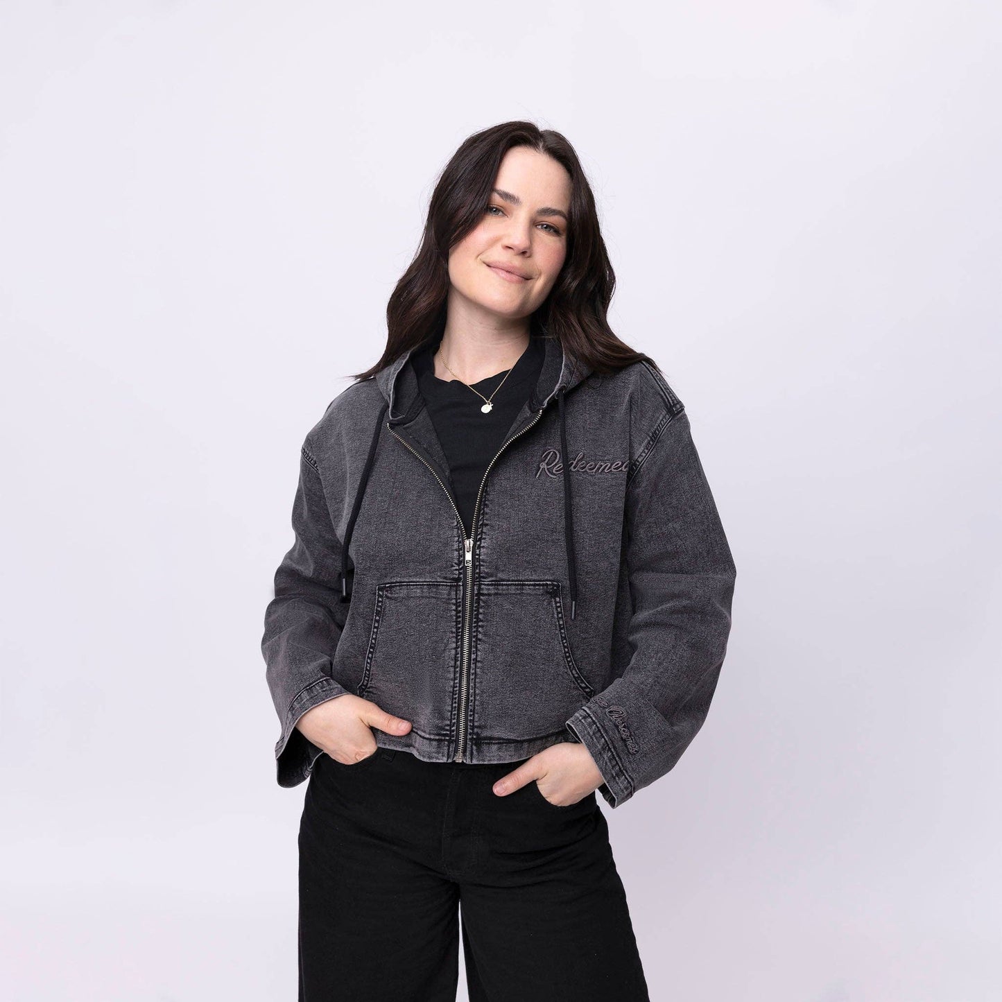 Vintage Washed Redeemed Denim Hoodie