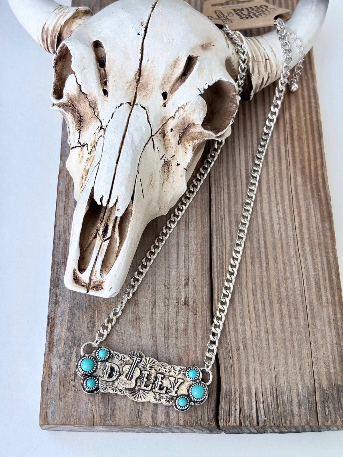 Queen Dolly Guitar Bar Pendant Necklace
