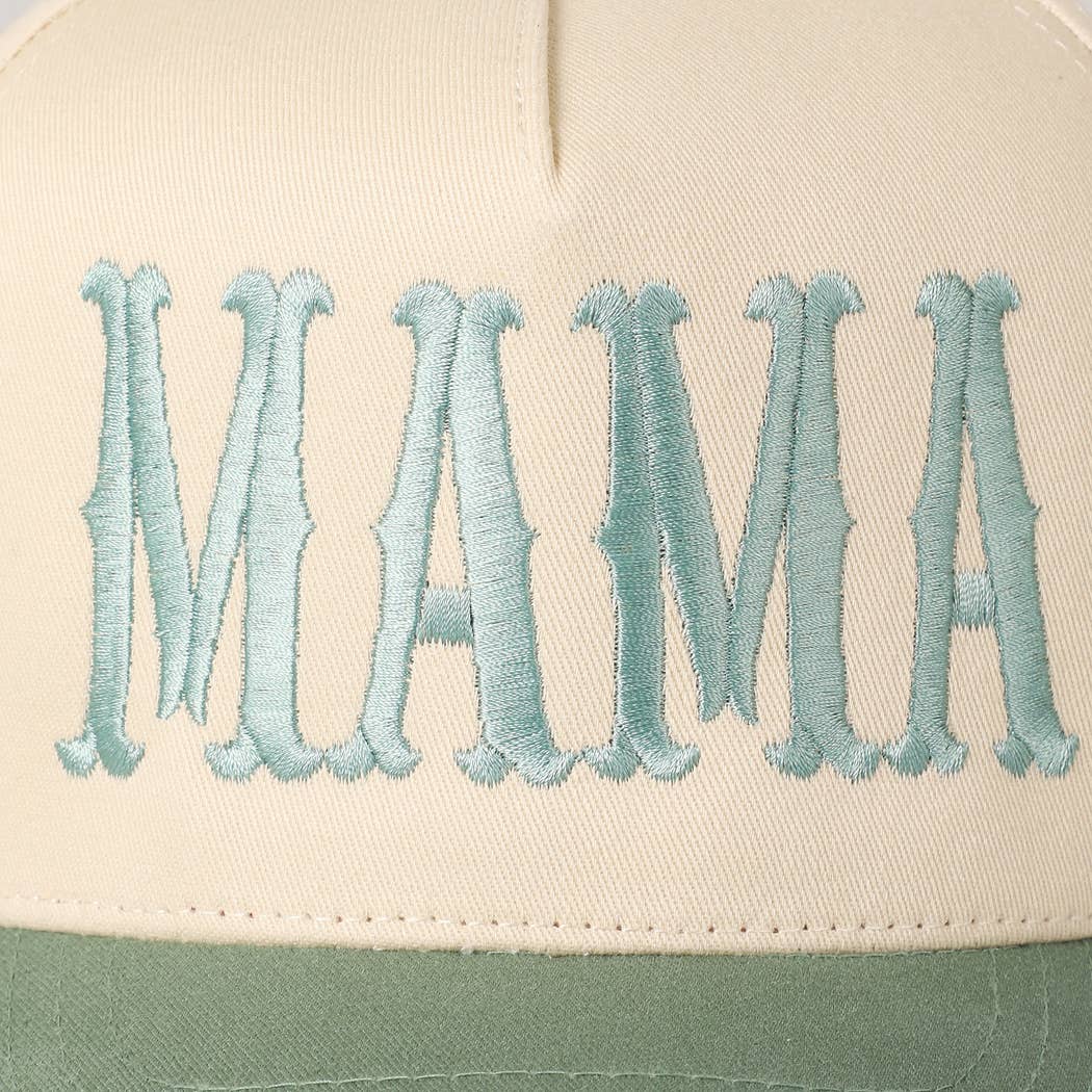 MAMA Typographic Design Embroidery Cap