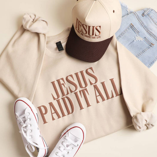 JESUS PAID IT ALL Puff Sweatshirt