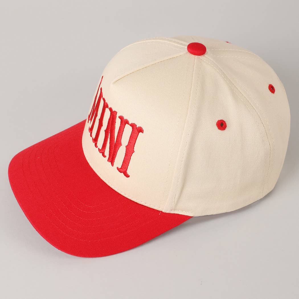 MINI Lettering Embroidery Two-Tone Baseball Cap For Kids