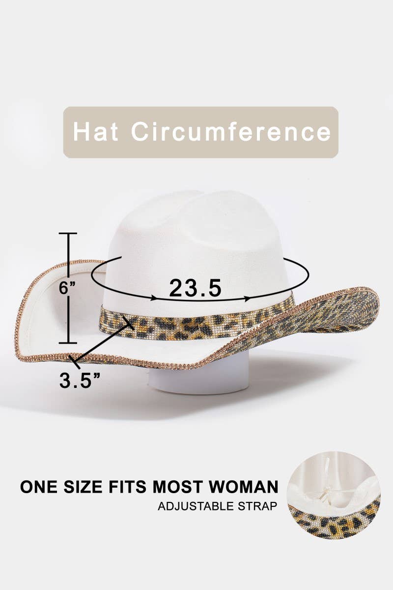 Leopard Print Rhinestone Cowboy Hat
