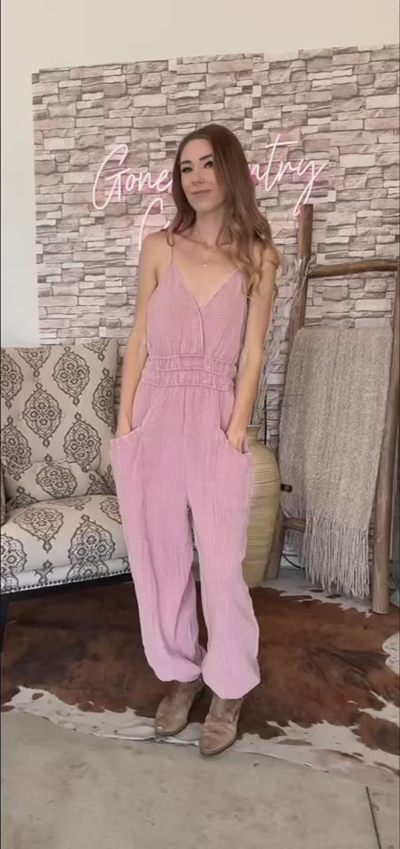 Mineral Washed Gauze Jumpsuit