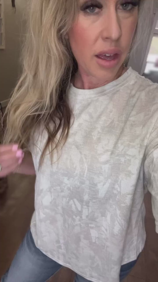 CAMO RIBBED LOOSE FIT SHIRT