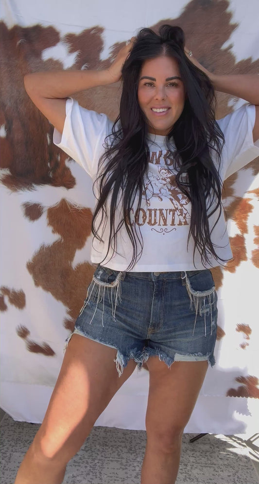 Cowboy Country Long Crop Top