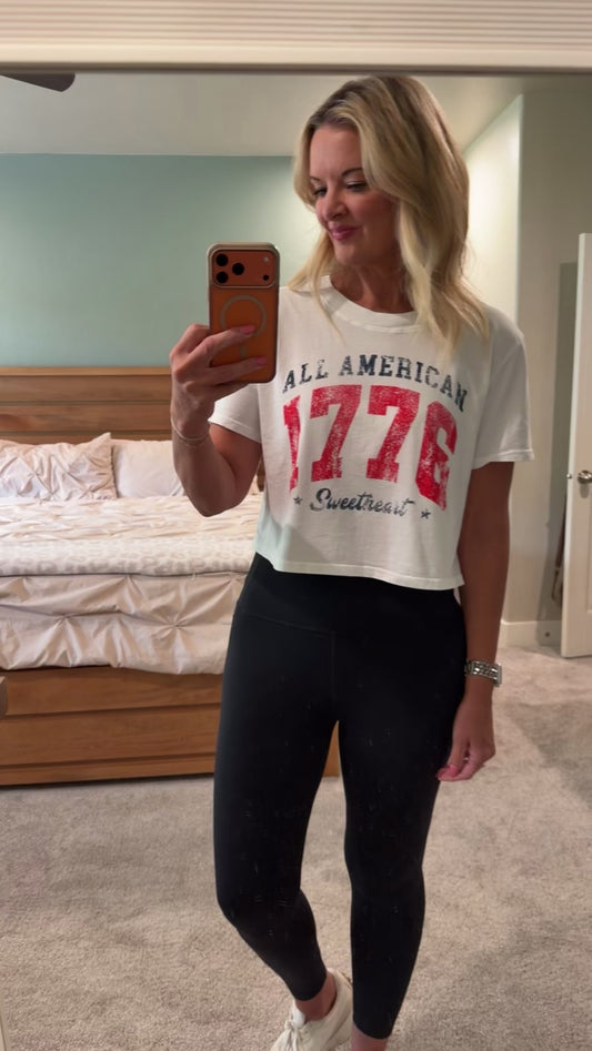 ALL AMERICAN 1776 SWEETHEART GRAPHIC CROP TOP